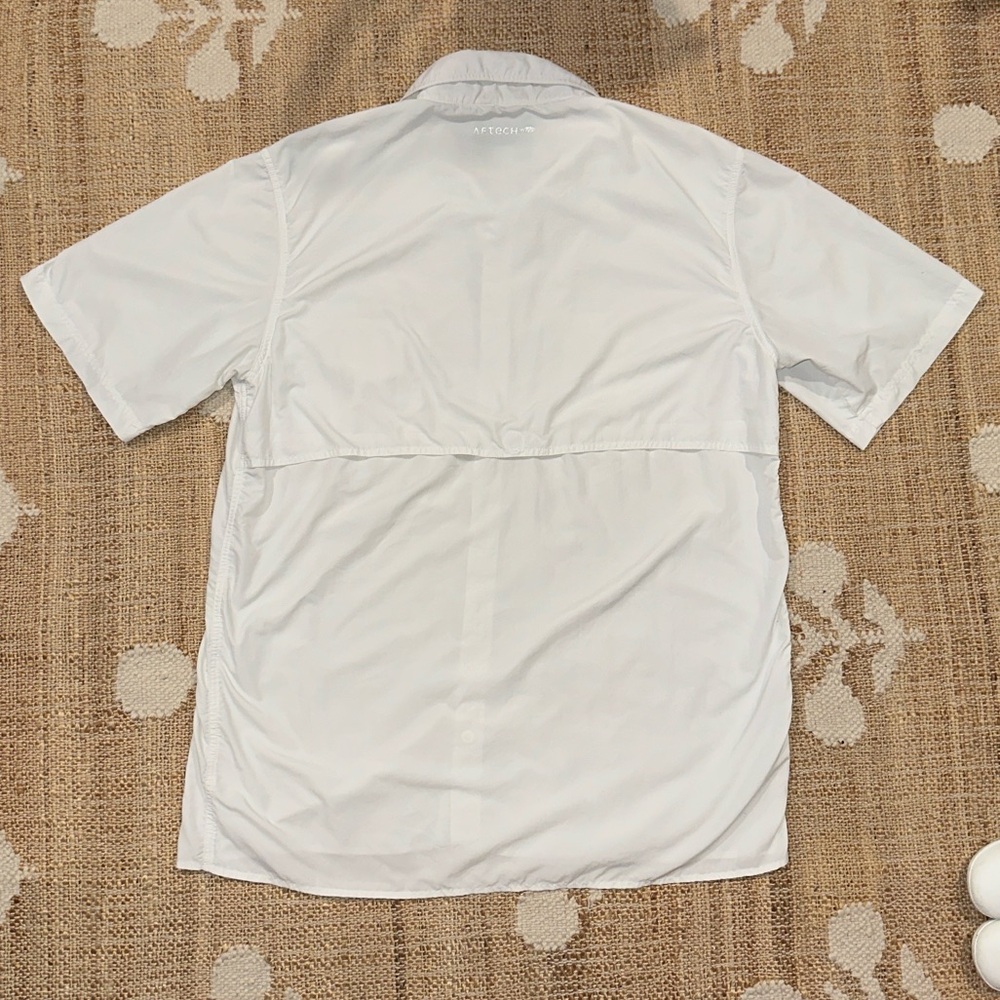 AFTCO Men’s Short Sleeve Button Down Vented Fishing Shirt Large - Picture 3 of 4